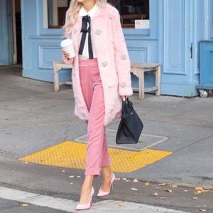 🎉HOST PICK🎉ZARA Faux Fur Pink Bejeweled Coat